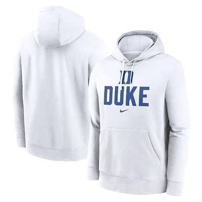 Men's Nike White Duke Blue Devils Primetime Club Fleece Pullover Hoodie