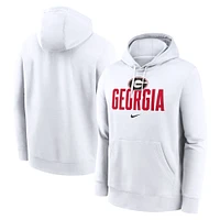 Men's Nike White Georgia Bulldogs Primetime Club Fleece Pullover Hoodie