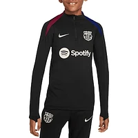 Youth Nike  Black Barcelona 2024/25 Strike Drill Quarter-Zip Long Sleeve Performance Training Top