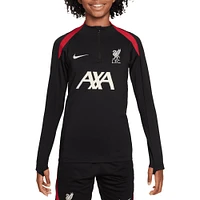 Youth Nike  Black Liverpool 2024/25 Strike Drill Quarter-Zip Long Sleeve Performance Training Top