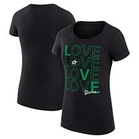 Women's G-III 4Her by Carl Banks  Black Dallas Stars Hockey Love Fitted T-Shirt