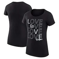 Women's G-III 4Her by Carl Banks  Black Los Angeles Kings Hockey Love Fitted T-Shirt