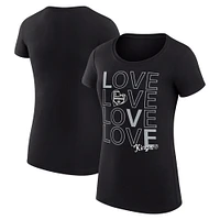 Women's G-III 4Her by Carl Banks  Black Los Angeles Kings Hockey Love Fitted T-Shirt