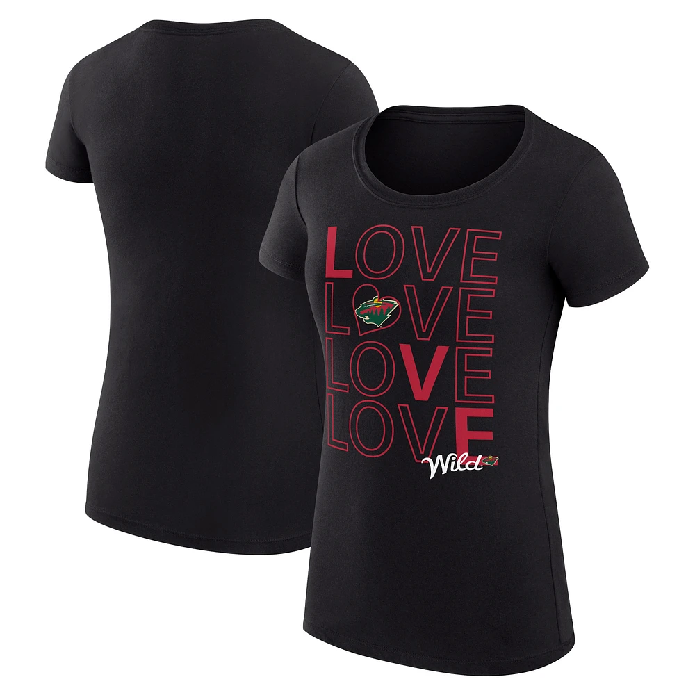 Women's G-III 4Her by Carl Banks Minnesota Wild Hockey Love Fitted T-Shirt