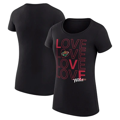 Women's G-III 4Her by Carl Banks Minnesota Wild Hockey Love Fitted T-Shirt