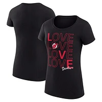 Women's G-III 4Her by Carl Banks New Jersey Devils Hockey Love Fitted T-Shirt