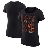 Women's G-III 4Her by Carl Banks  Black Philadelphia Flyers Hockey Love Fitted T-Shirt