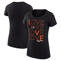 Women's G-III 4Her by Carl Banks  Black Philadelphia Flyers Hockey Love Fitted T-Shirt