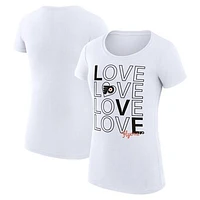 Women's G-III 4Her by Carl Banks  White Philadelphia Flyers Hockey Love Fitted T-Shirt