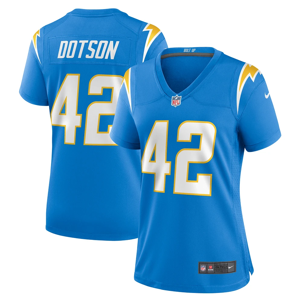 Women's Nike Elijah Dotson  Powder Blue Los Angeles Chargers Team Game Jersey