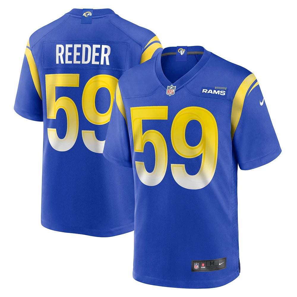 Men's Nike Troy Reeder  Royal Los Angeles Rams Team Game Jersey