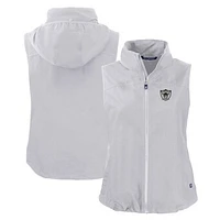 Women's Cutter & Buck  Gray Las Vegas Raiders Throwback Charter Eco Full-Zip Vest
