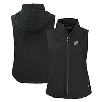 Women's Cutter & Buck  Black New Orleans Saints Throwback Charter Eco Full-Zip Vest