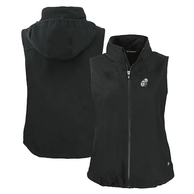 Women's Cutter & Buck  Black New Orleans Saints Throwback Charter Eco Full-Zip Vest