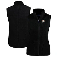 Women's Cutter & Buck Black Miami Dolphins Throwback Cascade Eco Sherpa Fleece Vest
