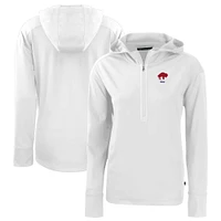 Women's Cutter & Buck Buffalo Bills Throwback Daybreak Eco Recycled Half-Zip Hoodie
