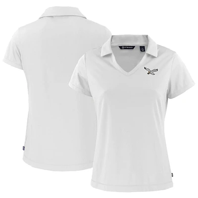 Women's Cutter & Buck Philadelphia Eagles Throwback Daybreak Eco Recycled V-Neck Polo