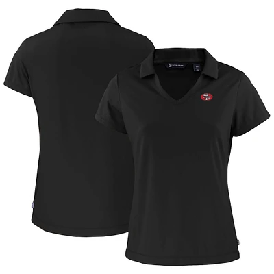 Women's Cutter & Buck  Black San Francisco 49ers Throwback Daybreak Eco Recycled V-Neck Polo