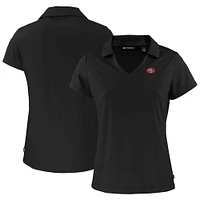 Women's Cutter & Buck  Black San Francisco 49ers Throwback Daybreak Eco Recycled V-Neck Polo