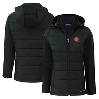 Women's Cutter & Buck  Black Cincinnati Bengals Throwback Evoke Hybrid Eco Softshell Recycled Full-Zip Hoodie Jacket