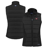 Women's Cutter & Buck San Francisco 49ers Throwback Evoke Hybrid Eco Softshell Recycled Full-Zip Vest