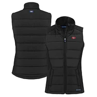 Women's Cutter & Buck San Francisco 49ers Throwback Evoke Hybrid Eco Softshell Recycled Full-Zip Vest