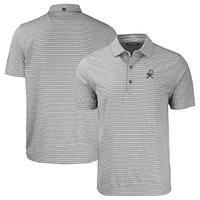 Men's Cutter & Buck  Heather Gray Cleveland Browns Throwback Forge Eco Stripe Stretch Recycled Polo