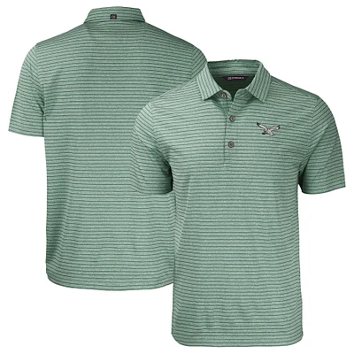 Men's Cutter & Buck  Heather Green Philadelphia Eagles Throwback Forge Eco Stripe Stretch Recycled Polo