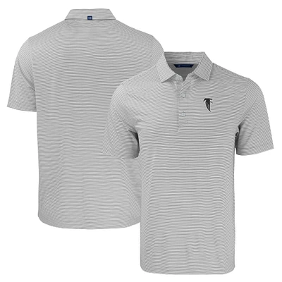 Men's Cutter & Buck  Gray/White Atlanta Falcons Throwback Forge Eco Double Stripe Stretch Recycled Polo
