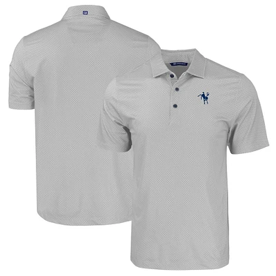 Men's Cutter & Buck  Gray Indianapolis Colts Throwback Big & Tall Pike Eco Tonal Geo Print Stretch Recycled Polo