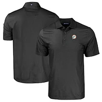 Men's Cutter & Buck  Black Miami Dolphins Throwback Big & Tall Pike Eco Tonal Geo Print Stretch Recycled Polo