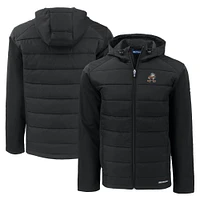 Men's Cutter & Buck Black Cleveland Browns Throwback Evoke Hybrid Eco Softshell Recycled Full-Zip Hoodie Jacket