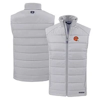 Men's Cutter & Buck Gray Cincinnati Bengals Throwback Evoke Hybrid Eco Softshell Recycled Full-Zip Vest