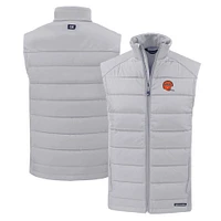 Men's Cutter & Buck Gray Cincinnati Bengals Throwback Evoke Hybrid Eco Softshell Recycled Full-Zip Vest