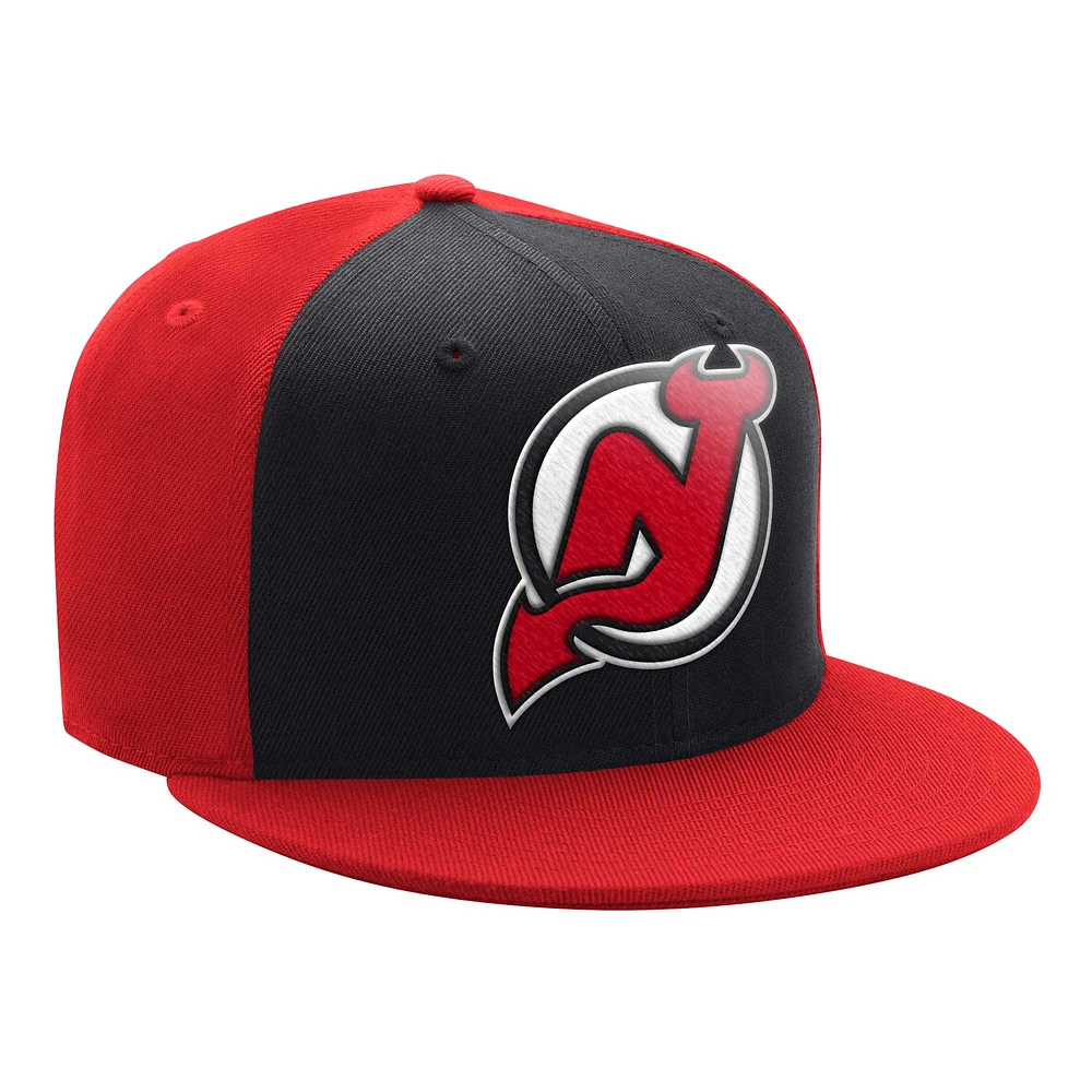 Men's Starter Black/Red New Jersey Devils Logo Two-Tone Snapback Hat