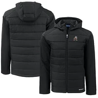 Men's Cutter & Buck Cleveland Browns Throwback Big Tall Evoke Hybrid Eco Softshell Recycled Full-Zip Jacket