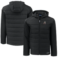Men's Cutter & Buck Cleveland Browns Throwback Big Tall Evoke Hybrid Eco Softshell Recycled Full-Zip Jacket