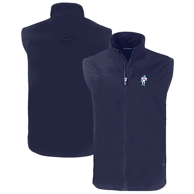 Men's Cutter & Buck  Navy Houston Oilers Throwback Big Tall Charter Eco Full-Zip Vest