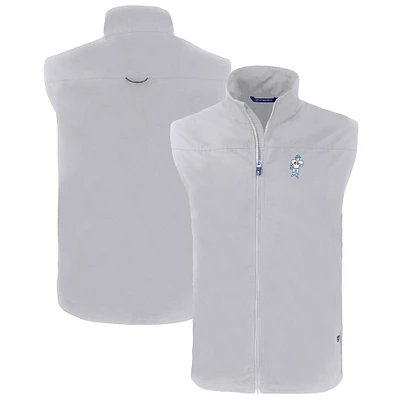 Men's Cutter & Buck  Gray Houston Oilers Throwback Big Tall Charter Eco Full-Zip Vest