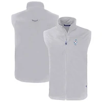 Men's Cutter & Buck  Gray Houston Oilers Throwback Big Tall Charter Eco Full-Zip Vest