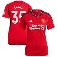 Women's adidas Jonny Evans Red Manchester United 2023/24 Home Replica Player Jersey