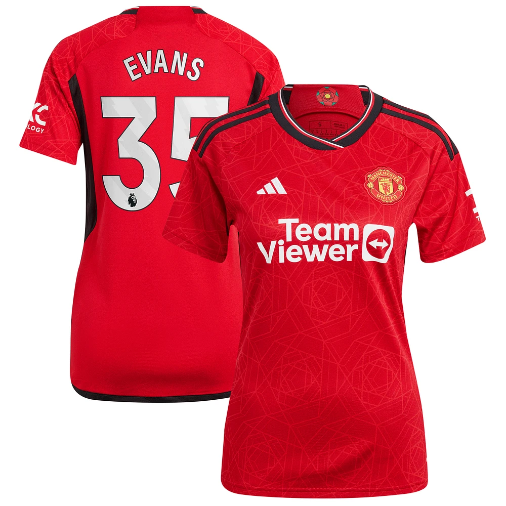 Women's adidas Jonny Evans Red Manchester United 2023/24 Home Replica Player Jersey