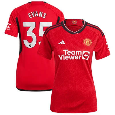 Women's adidas Jonny Evans Red Manchester United 2023/24 Home Replica Player Jersey