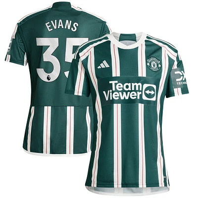 Men's adidas Jonny Evans Green Manchester United 2023/24 Away Replica Player Jersey