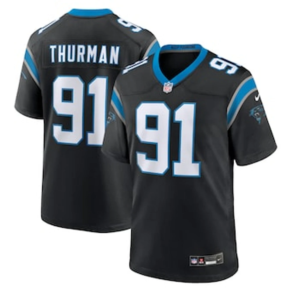 Men's Nike Nick Thurman  Black Carolina Panthers Team Game Jersey