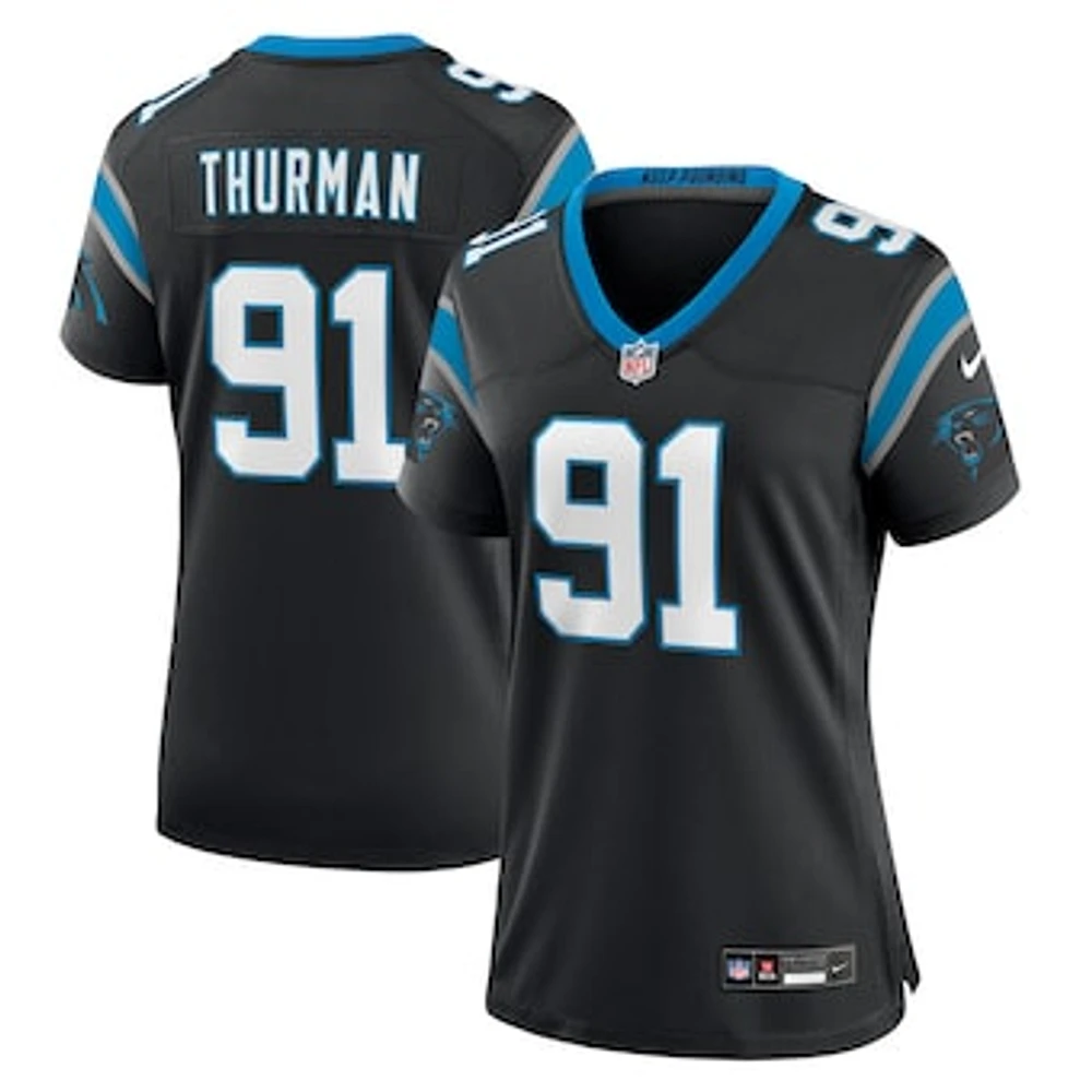 Women's Nike Nick Thurman  Black Carolina Panthers Team Game Jersey