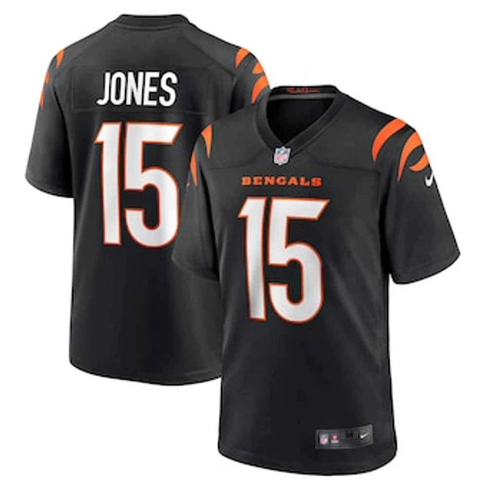 Men's Nike Charlie Jones  Black Cincinnati Bengals Team Game Jersey