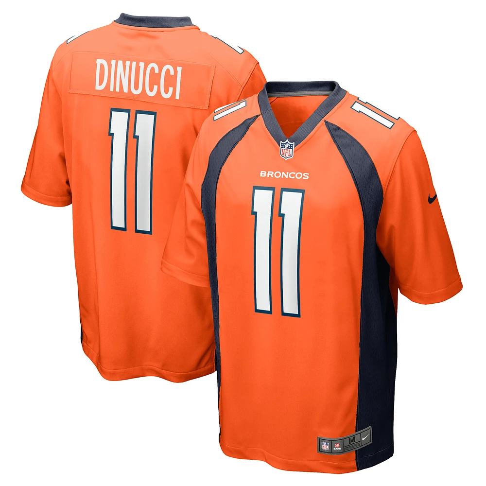 Men's Nike Ben DiNucci  Orange Denver Broncos Team Game Jersey