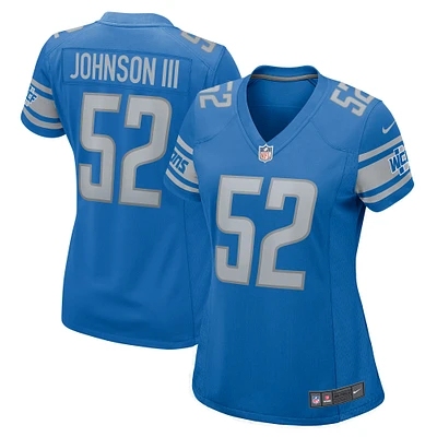 Women's Nike Raymond Johnson III  Blue Detroit Lions Team Game Jersey