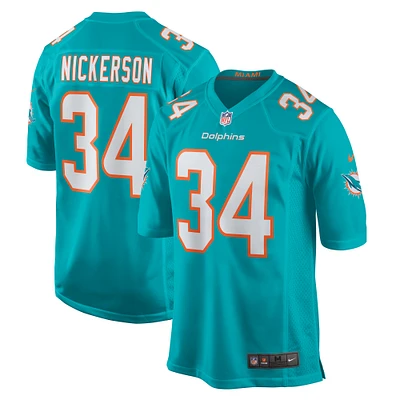 Men's Nike Parry Nickerson  Aqua Miami Dolphins Team Game Jersey